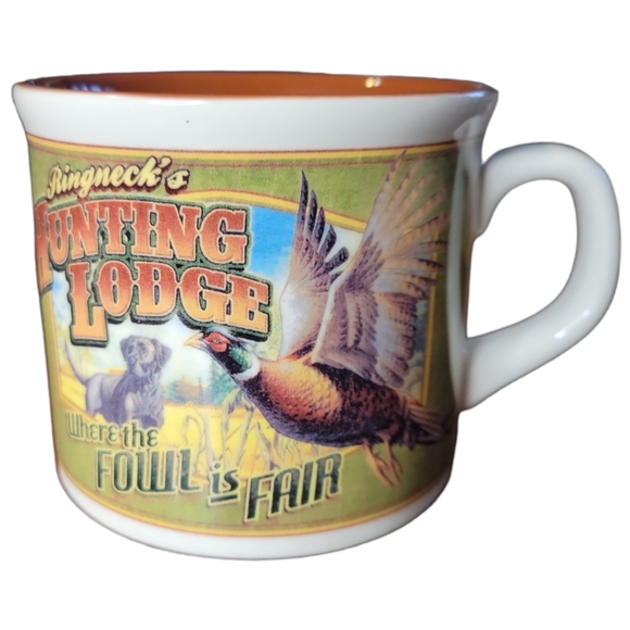 Vtg Ad Series Ringneck's Hunting Lodge Pheasant Stonewear Soup Mug - Picture 1 of 5